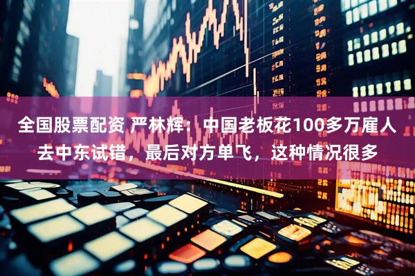 全国股票配资 严林辉：中国老板花100多万雇人去中东试错，最后对方单飞，这种情况很多