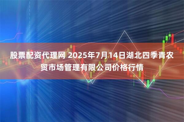 股票配资代理网 2025年7月14日湖北四季青农贸市场管理有限公司价格行情
